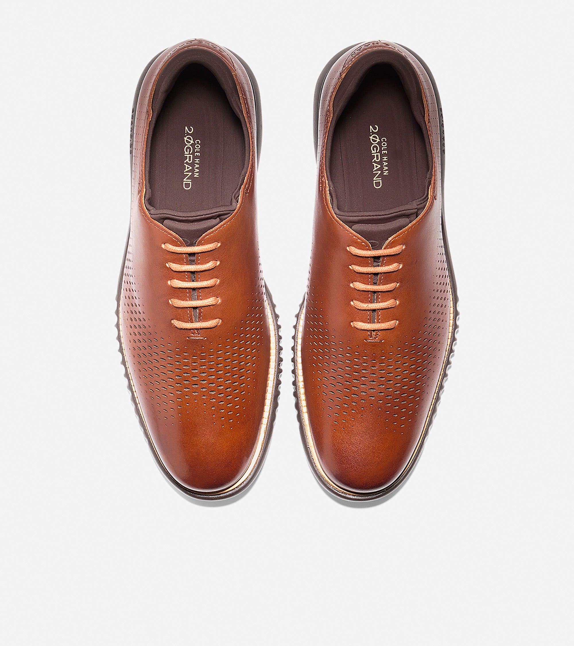 2.ZEROGRAND Lined Laser Wingtip Oxford C25351 BRITISH TAN JAVA Cole Haan Saudi Arabia