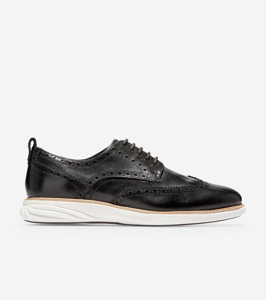 ColeHaan-Grand Evolution Wingtip Oxford-c26307-Black Leather-Ivory