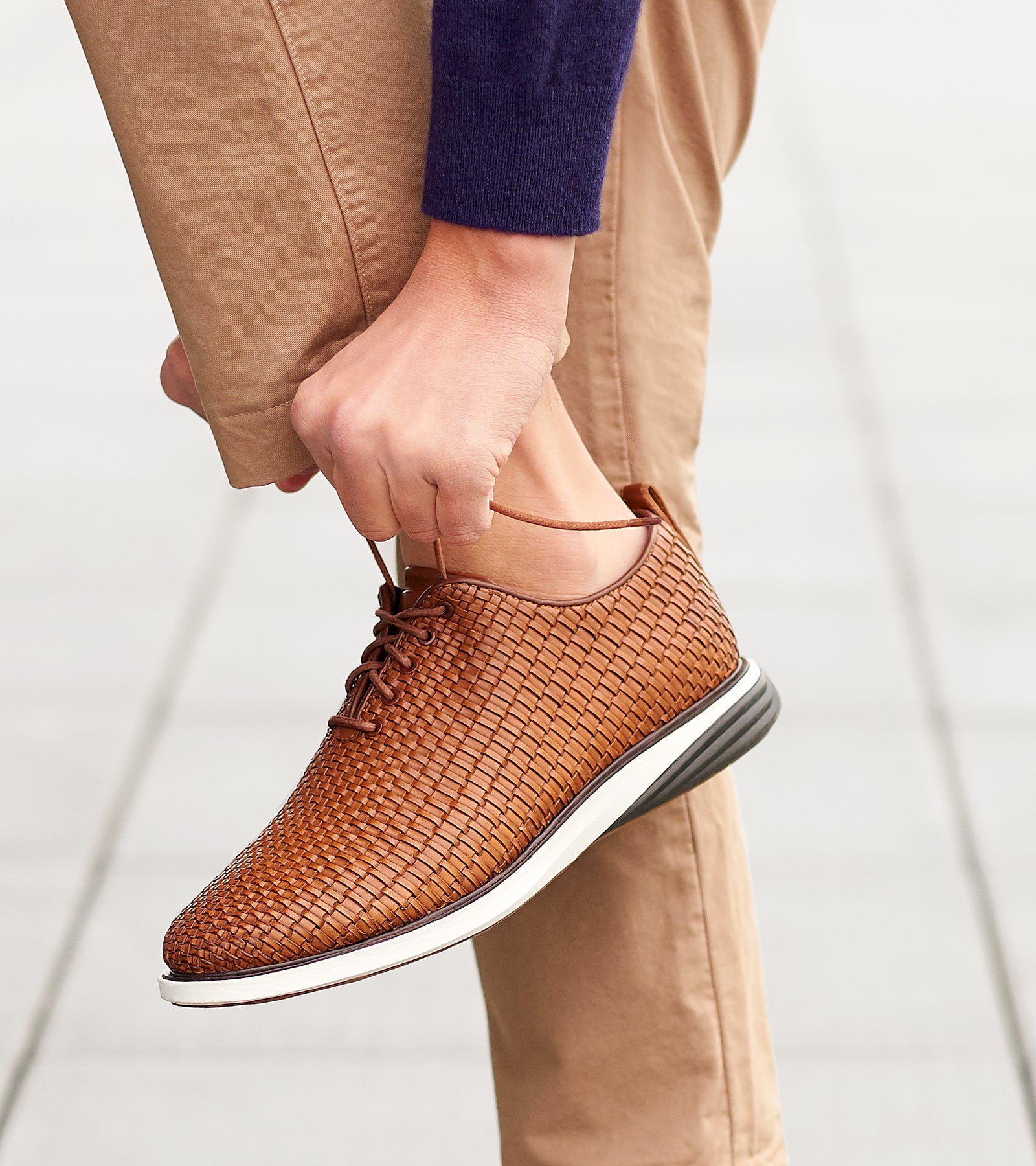 ColeHaan-Grand Evolution Woven Oxford-c27449-British Tan Woven