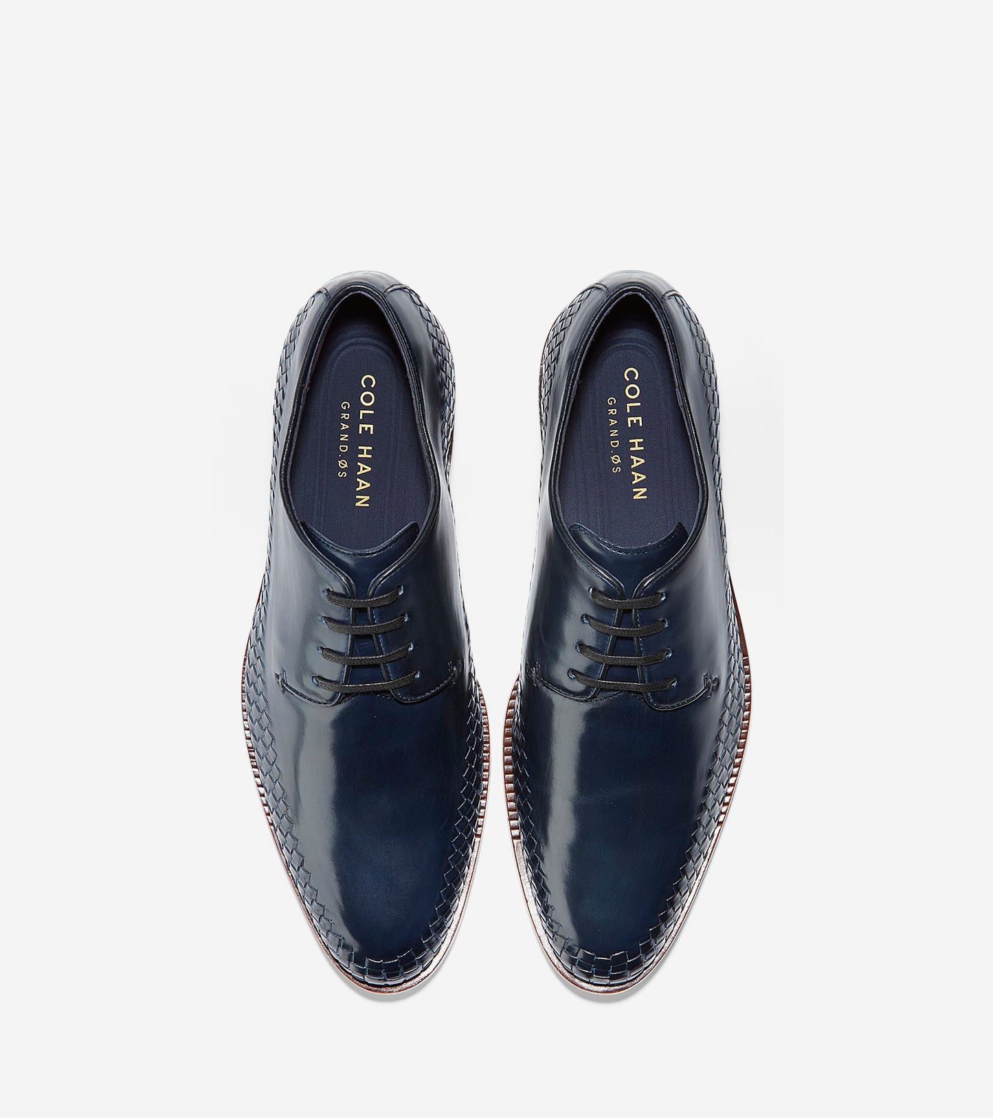 ColeHaan-Washington Grand Woven Plain Toe Oxford-c27577-Navy Ink Woven