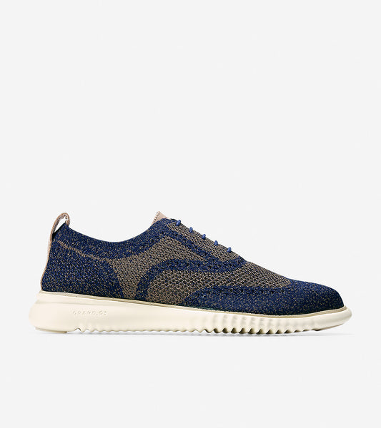 ColeHaan-2.ZERØGRAND Wingtip Oxford-c27880-Marine Blue-Morel Spectator Knit