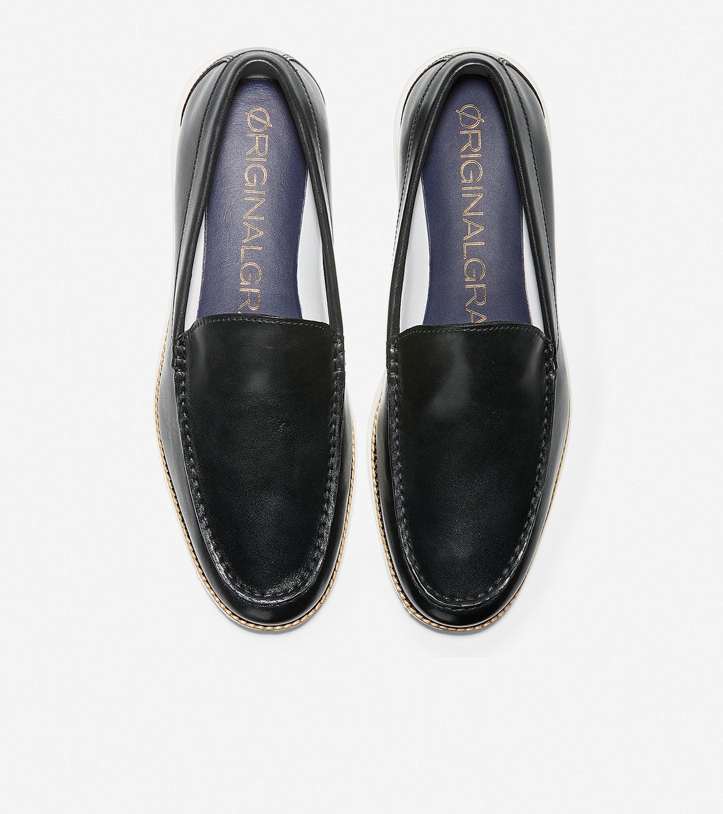 ColeHaan-ØriginalGrand Venetian Loafer-c29696-Black Leather-Ivory