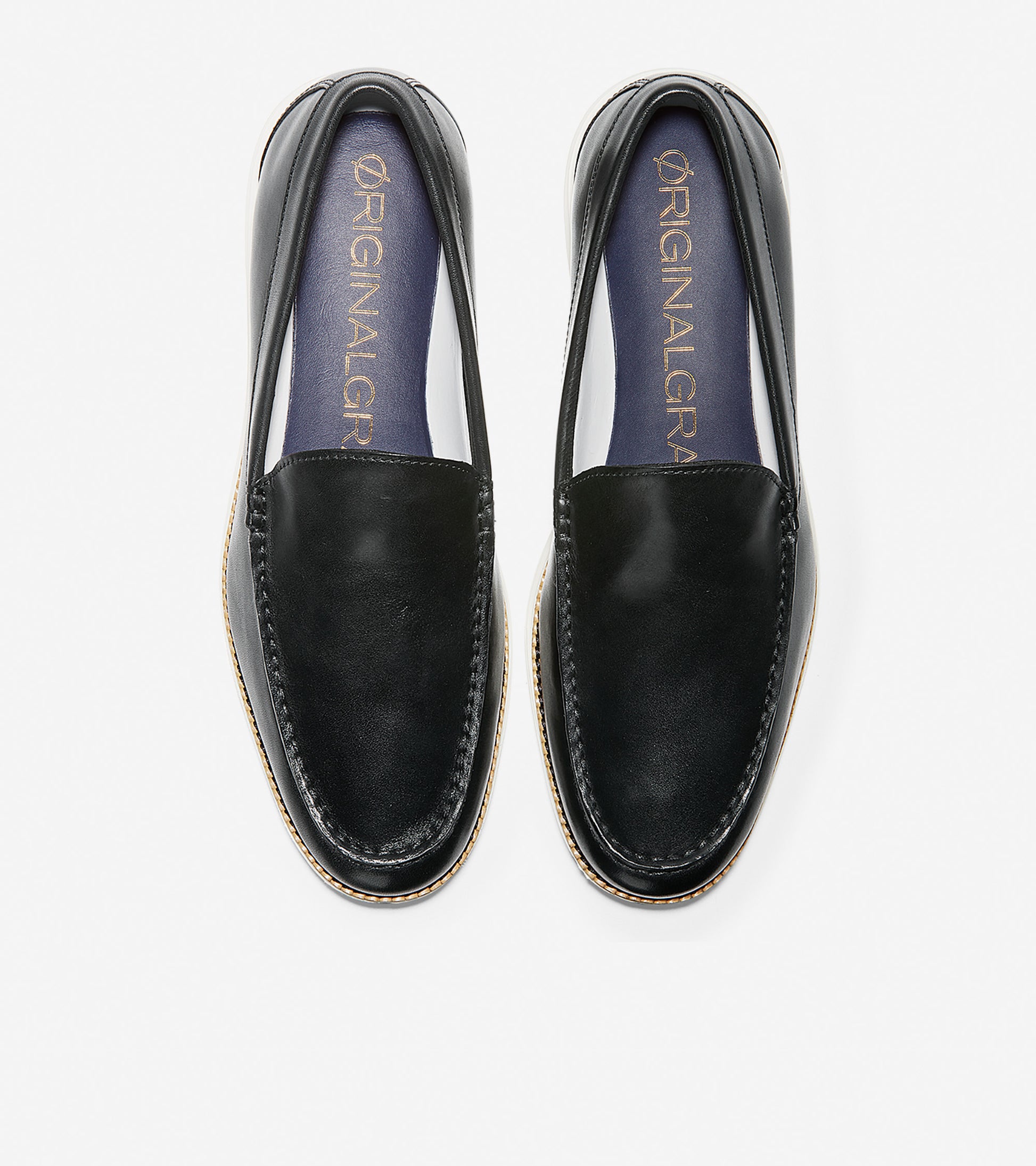 ColeHaan-ØriginalGrand Venetian Loafer-c29696-Black Leather-Ivory