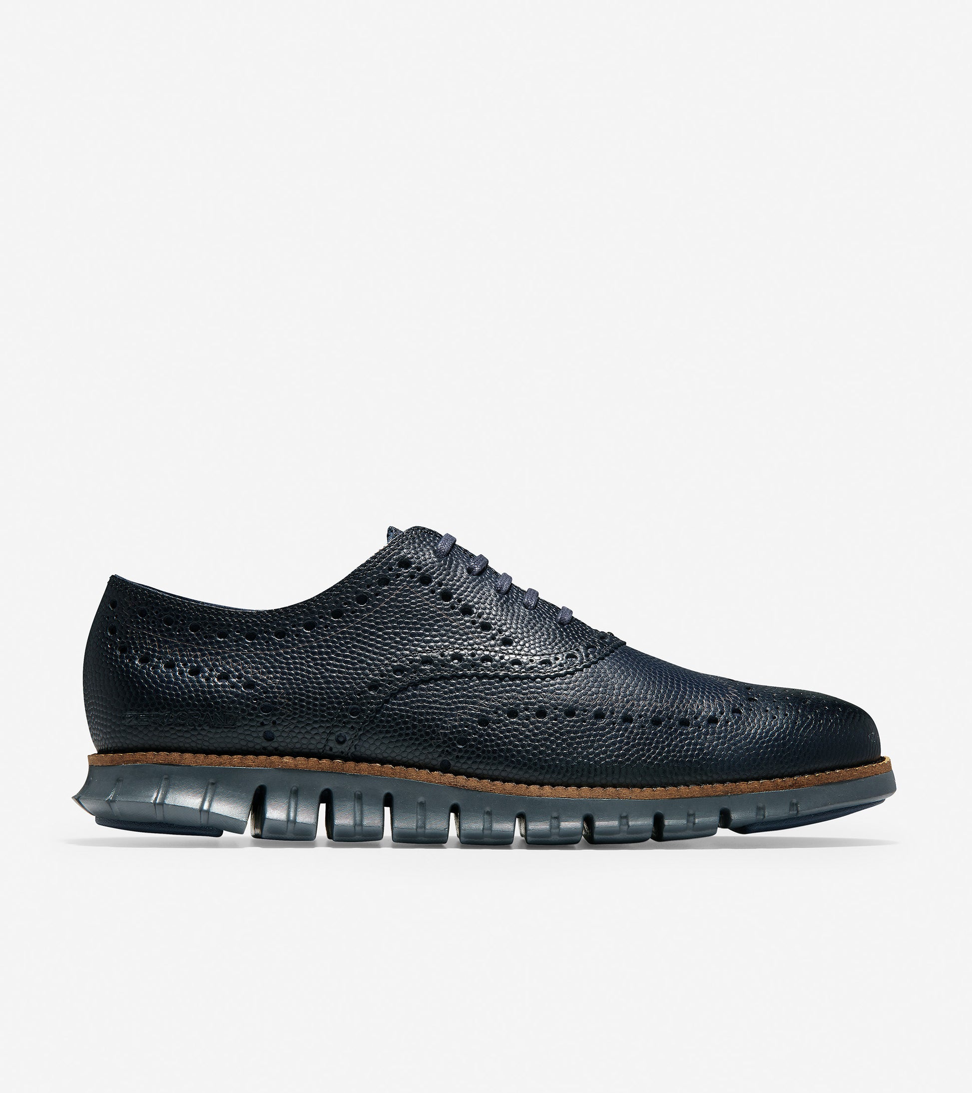 ColeHaan-ZERØGRAND Wingtip Oxford -c30327-Marine Blue Pebbled Leather
