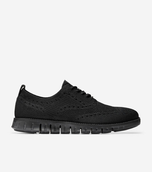 ZERØGRAND Wingtip Oxford-C30416-BLACK STITCHLITE™-BLACK