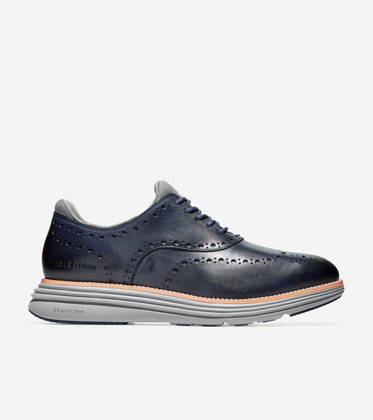 ColeHaan-ØriginalGrand Ultra Wingtip Oxford-c32060-Marine Blue Leather-Sleet