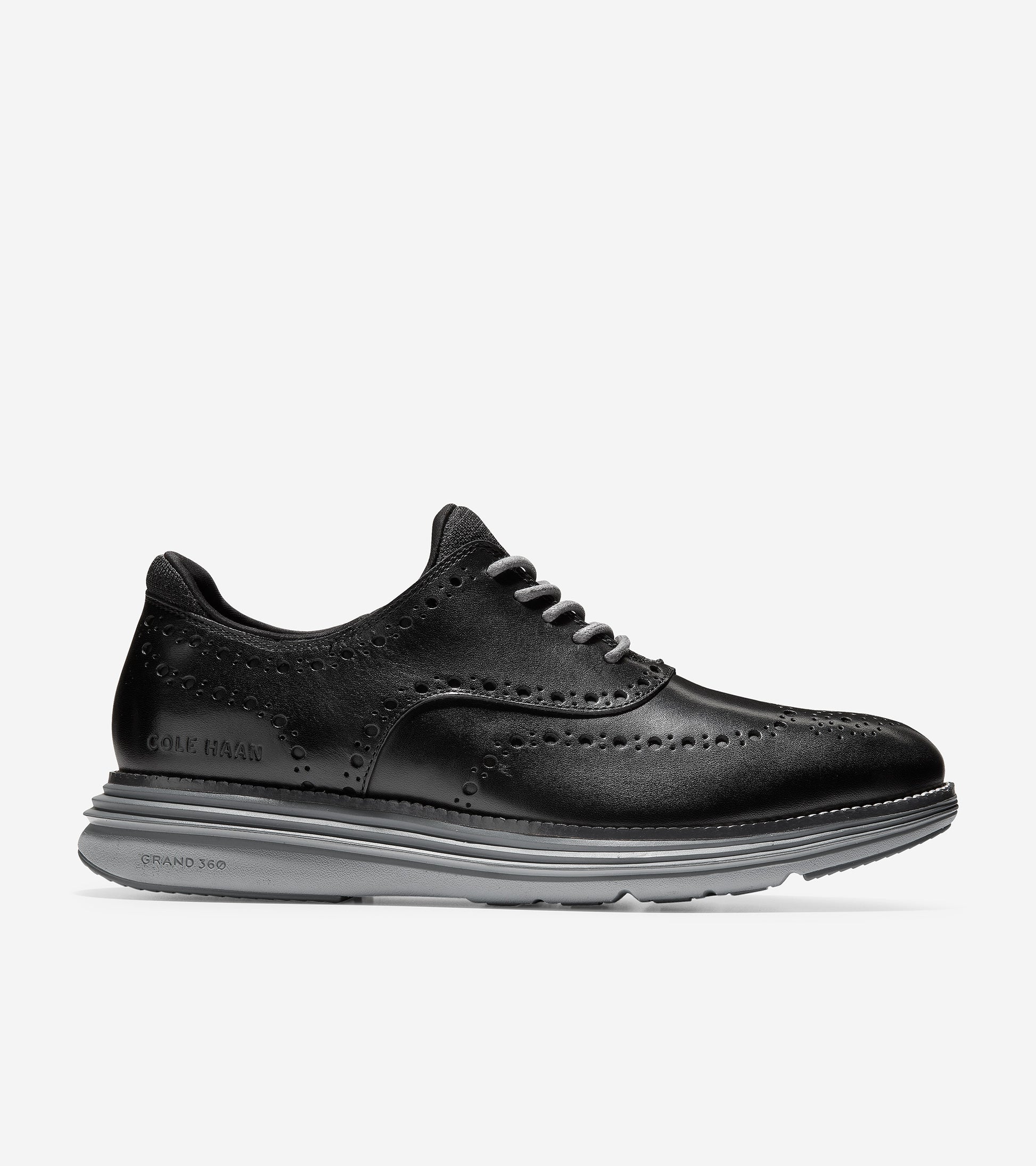 ColeHaan-ØriginalGrand Ultra Wingtip Oxford-c32064-Black Leather-Quiet Shade