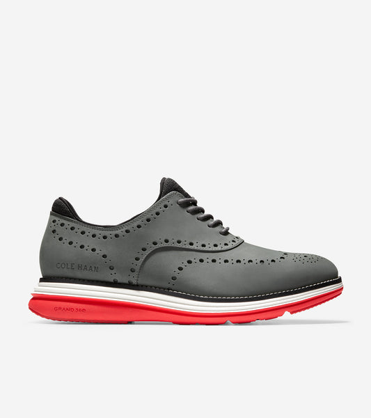 ColeHaan-ØriginalGrand Ultra Wingtip Oxford-c32069-Grey Pinstripe Nubuck-Flame