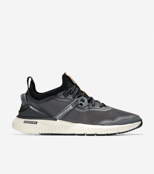 ColeHaan-ZERØGRAND Overtake Running Shoe-c32108-Grey Pinstripe-Black-Ivory