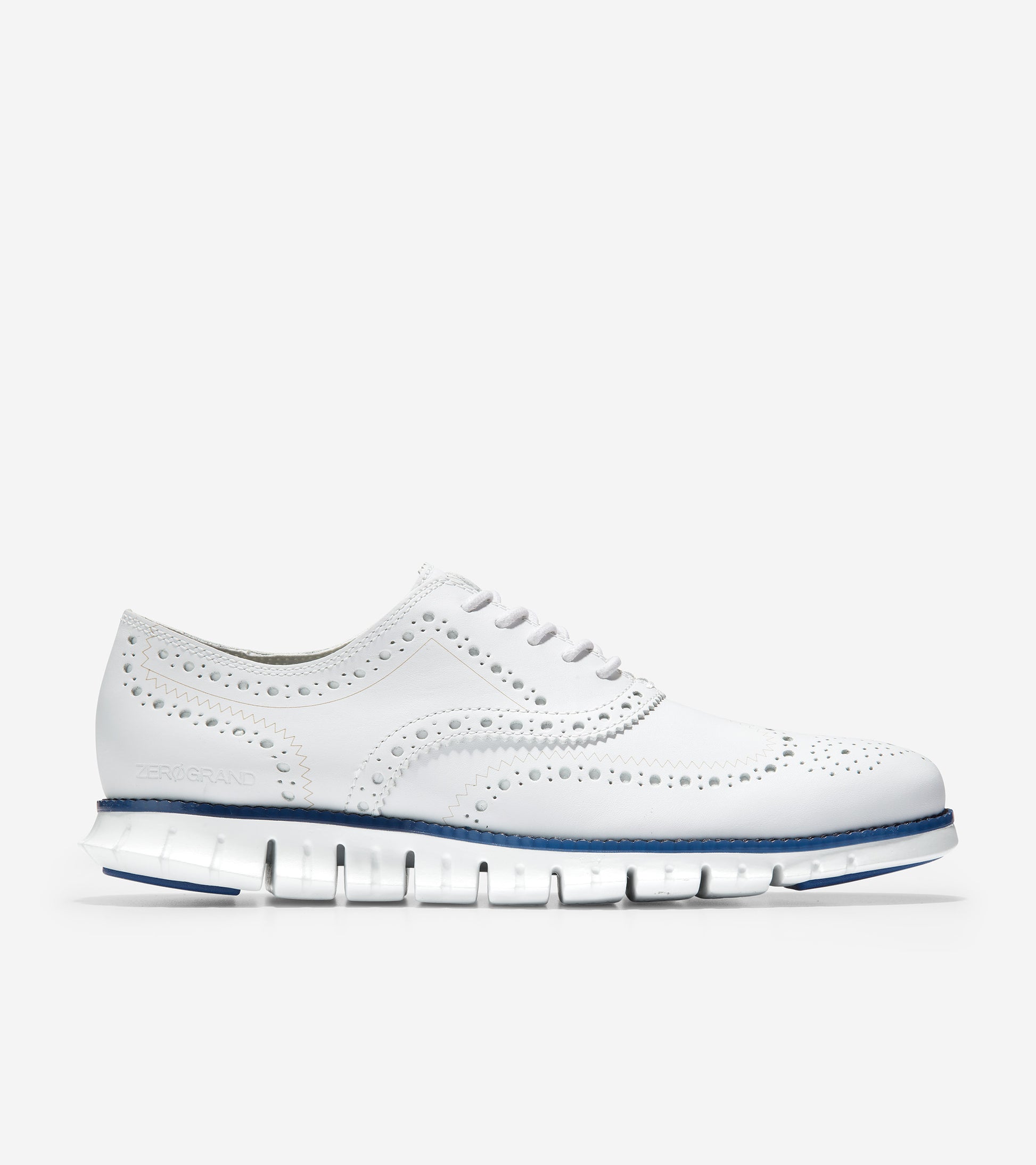 ColeHaan-ZERØGRAND Wingtip Oxford-c32123-Optic White Leather-True Blue