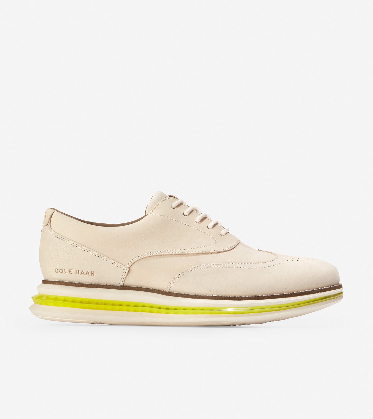ColeHaan-ØriginalGrand Energy Wingtip Oxford-c33536-Cement-Ivory-Safety Yellow