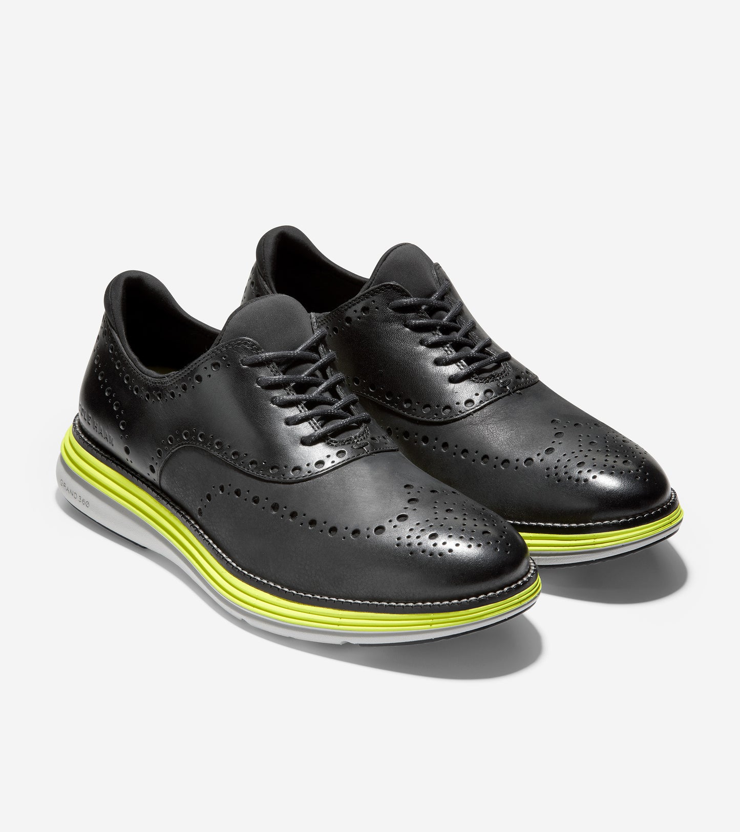 ColeHaan-ØriginalGrand Ultra Wingtip Oxford-c33670-Black-Safety Yellow