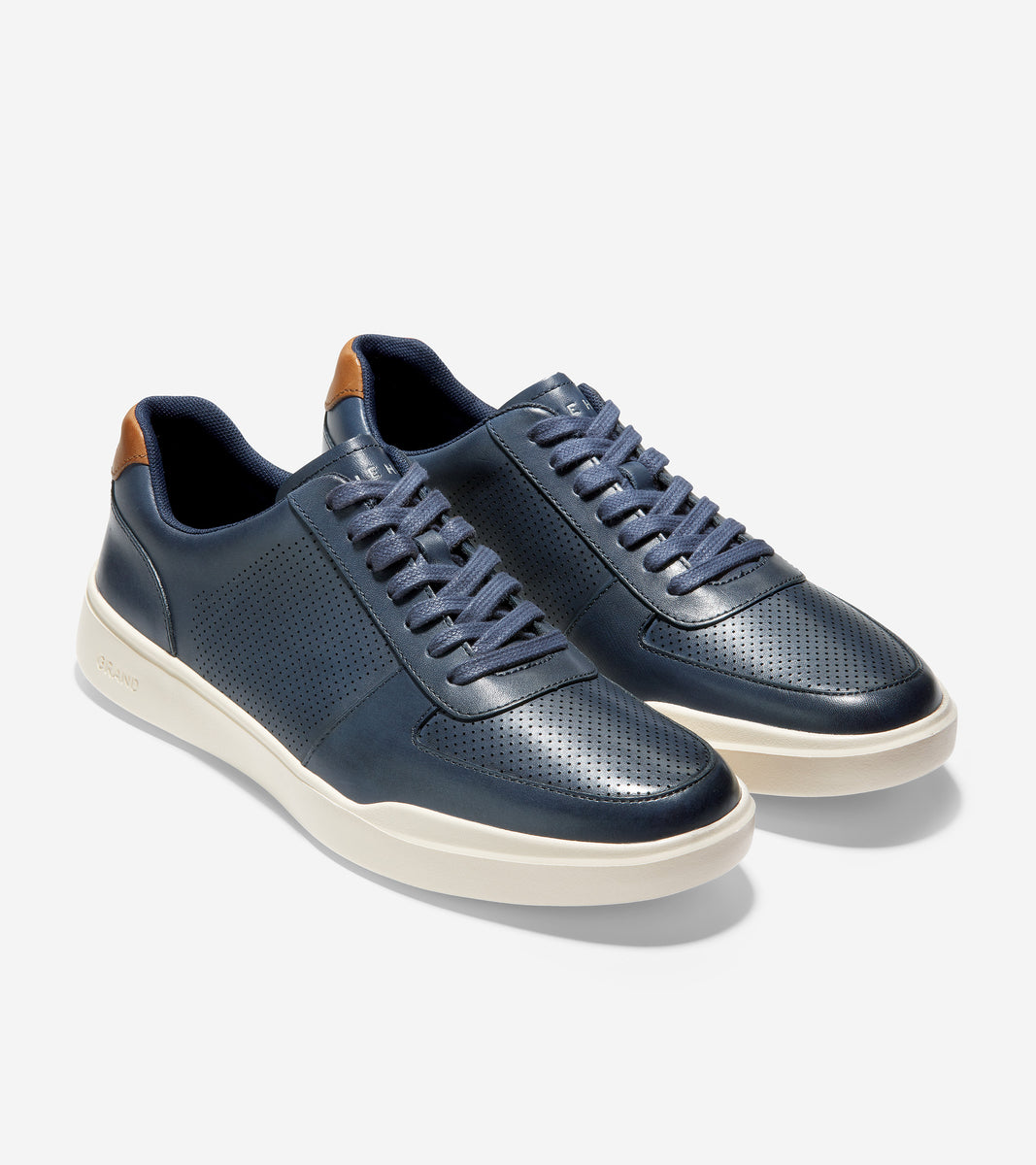 ColeHaan-Grand Crosscourt Modern Sneaker-c33990-Peacoat Perforated-British Tan
