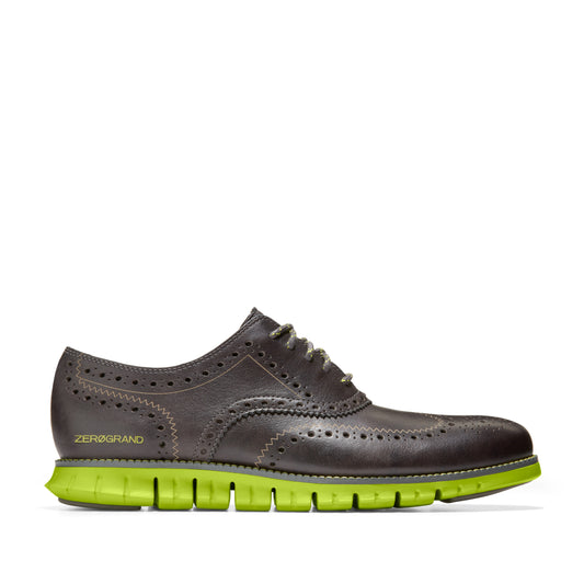 ColeHaan-Zerogrand Wingtip Oxford-c34042-Pavement/Lime Green