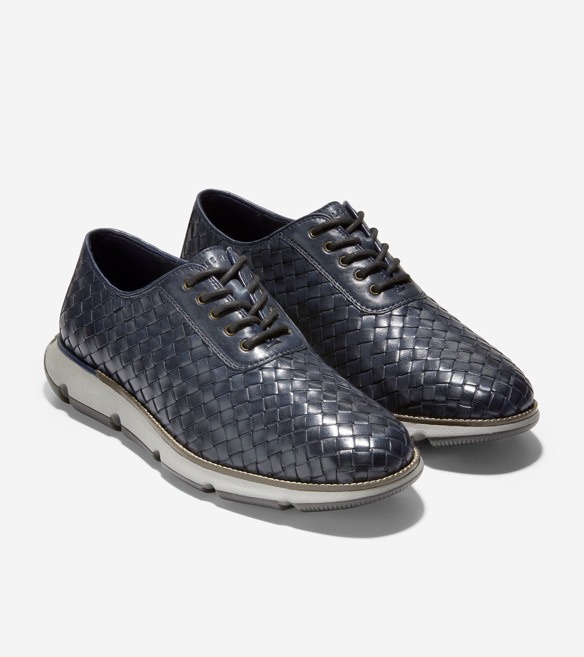 c34795-Men's 4.ZERØGRAND Hand-Woven Oxford-Marine Blue-Ironstone