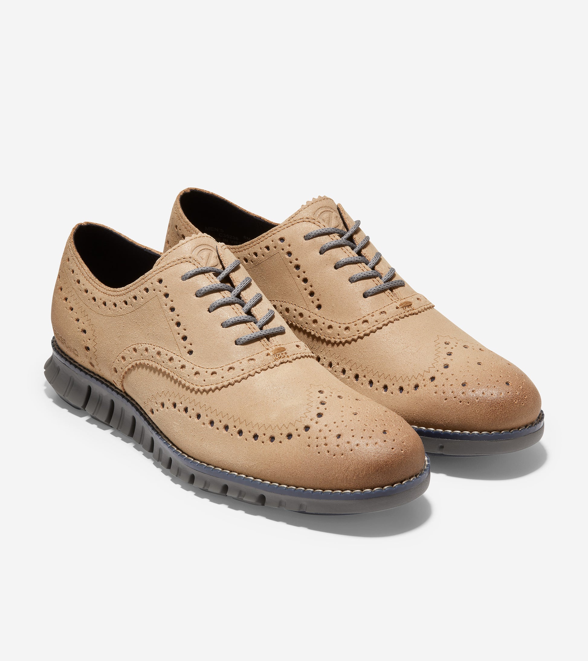 c35236-ZERØGRAND Wingtip Oxford-Birch-Charcoal Grey