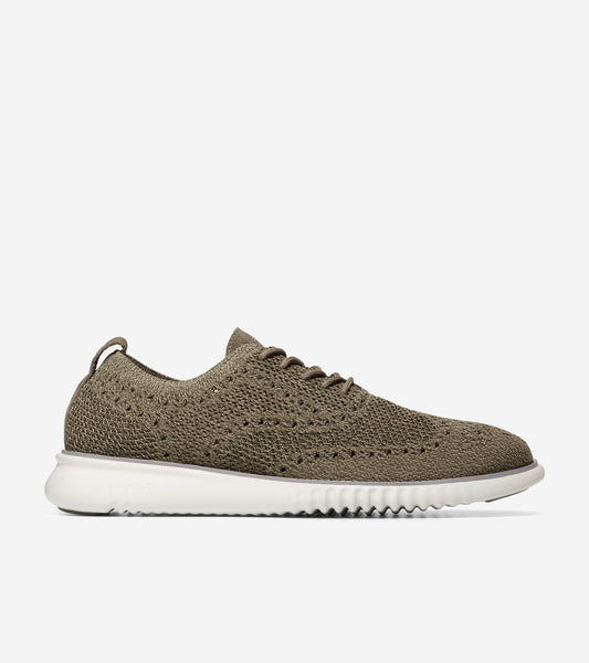 c35633-Men's 2.ZERØGRAND Wingtip Oxford-Stone Grey-Dark Fern Stitchlite™