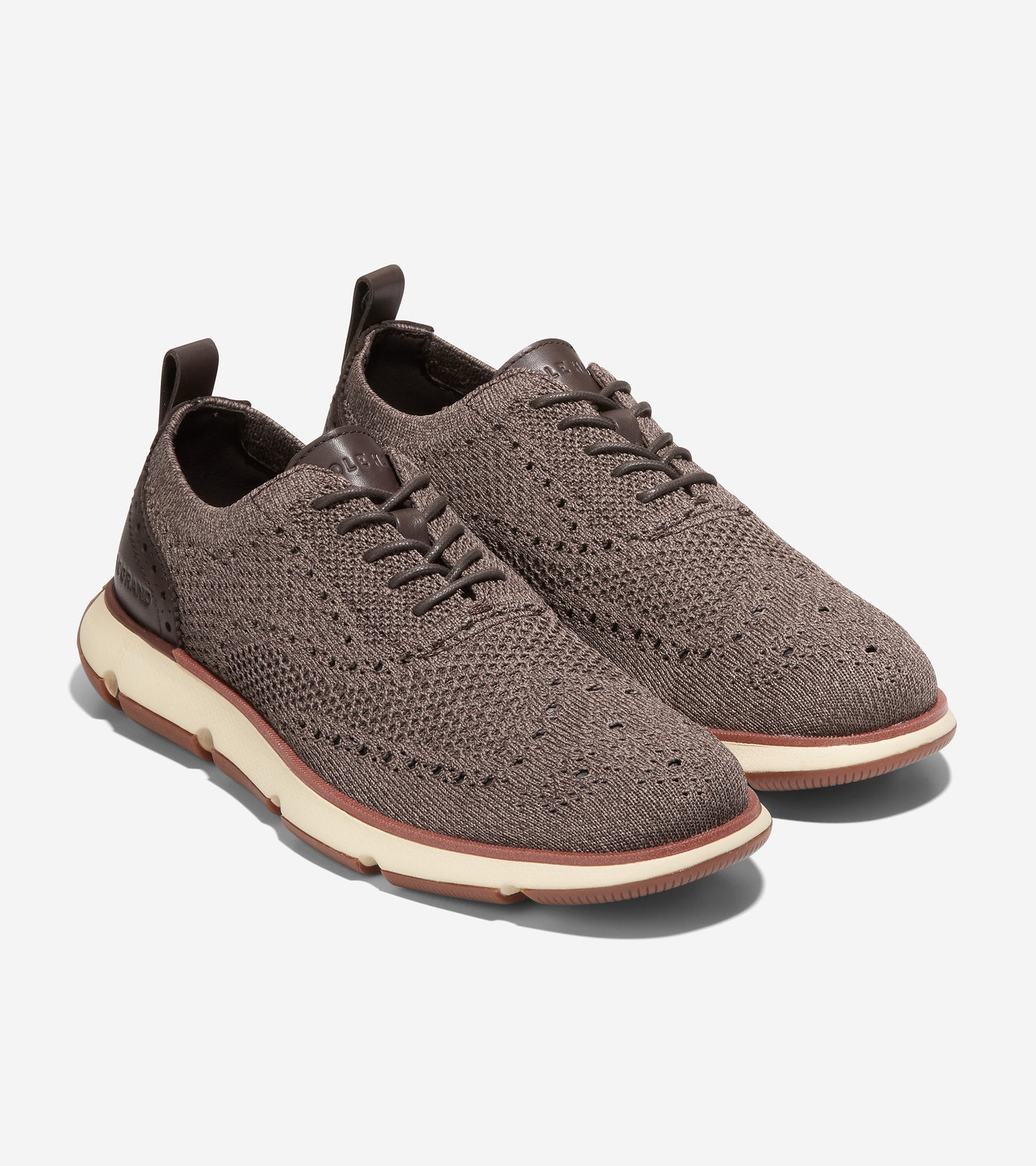 c35650-Men's 4.ZERØGRAND Oxford-Chocolate Stitchlite™-Alabaster