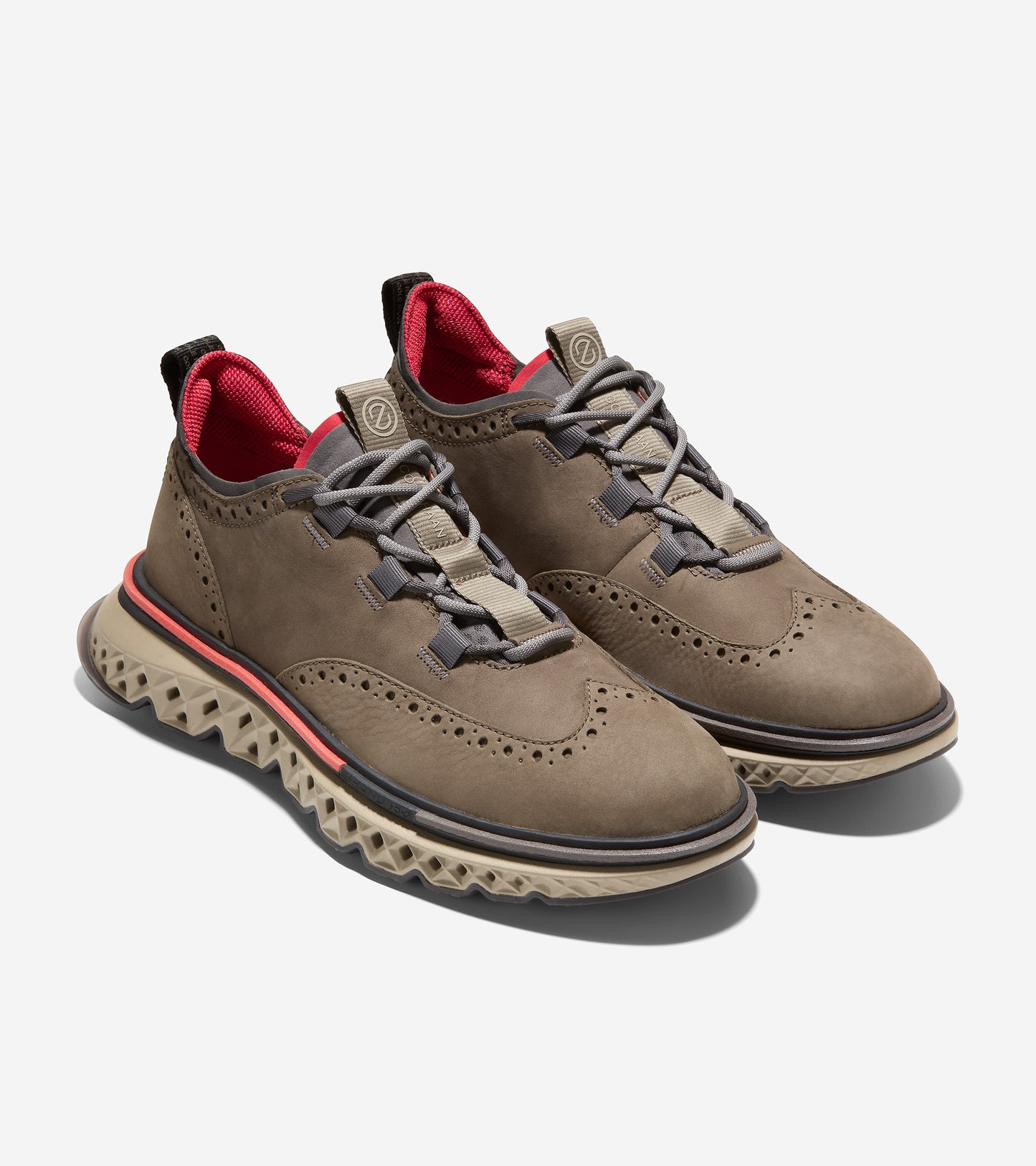 C36239-Men's 5.ZERØGRAND Wingtip Oxford-Stone Grey