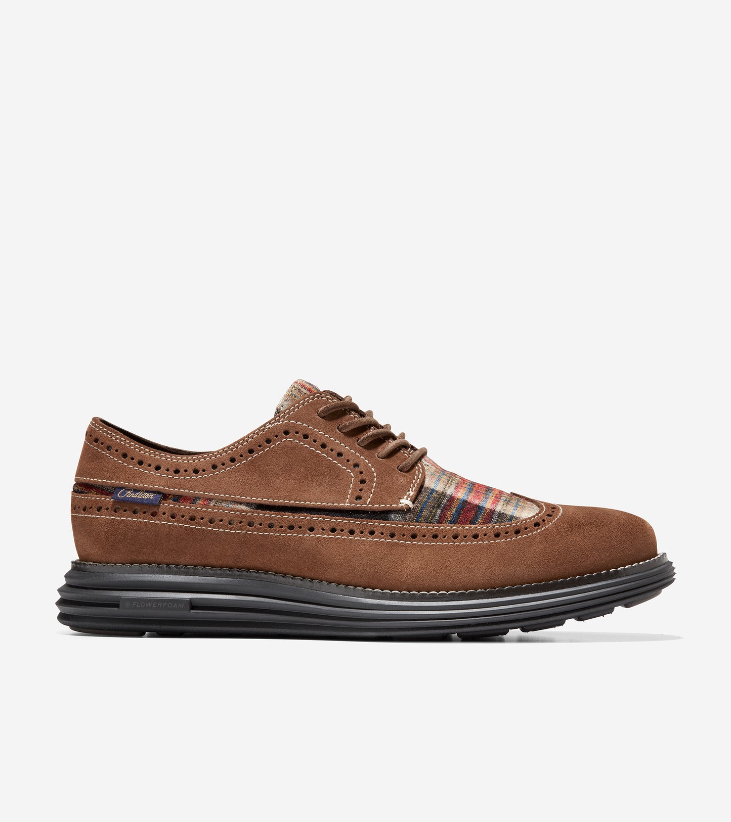 C36444-Men's Cole Haan x Pendleton ØriginalGrand Longwing Oxford-Lumber-Acadia Plaid-Caviar