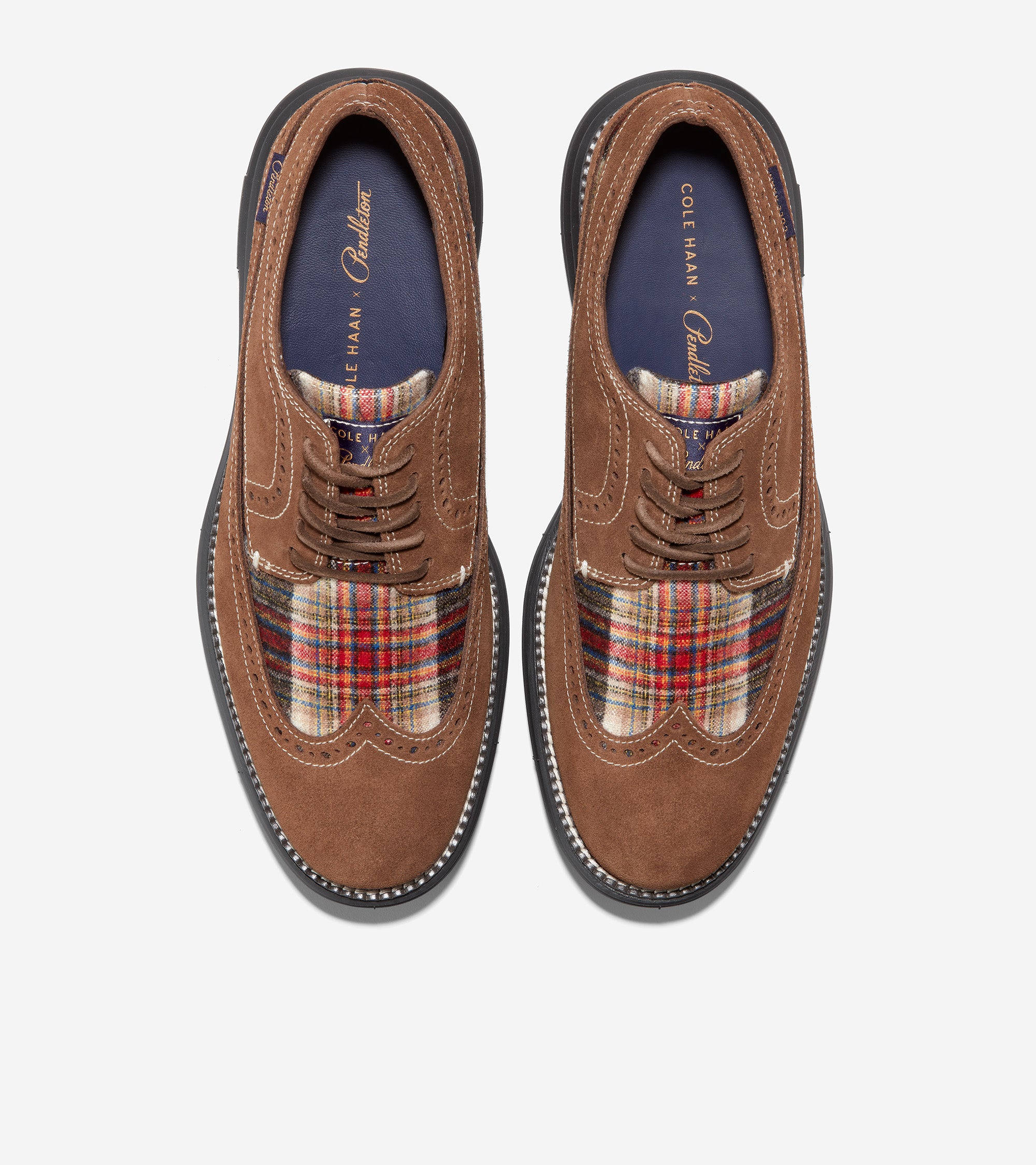 Men s Cole Haan x Pendleton OriginalGrand Longwing Oxford c36444 Lumber Acadia Plaid Caviar Cole Haan Saudi Arabia