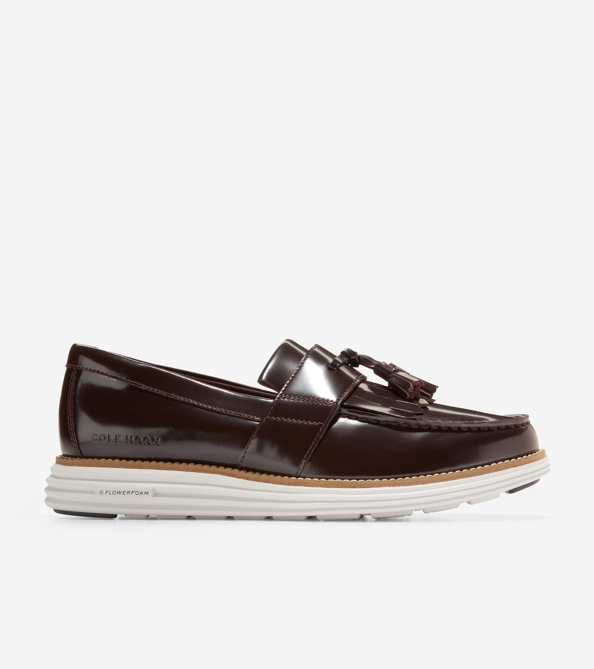 Men\'s Cole Haan Country Two-Tone Black Brown Kiltie Loafers with Tassels 8D VGC Men Dark Brown Tassel Kilt Loafer | Handsewn Company main image 3