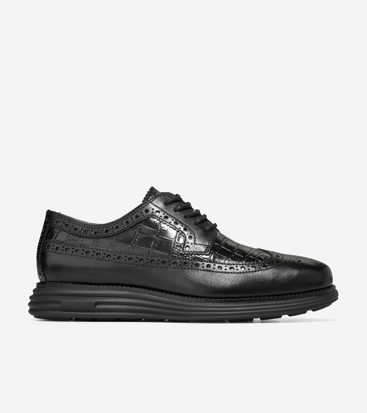 c36513-Men's ØriginalGrand Longwing Oxford-Black Croc Print-Black