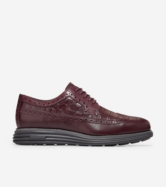 c36515-Men's ØriginalGrand Longwing Oxford-Cordovan Croc Print-Black