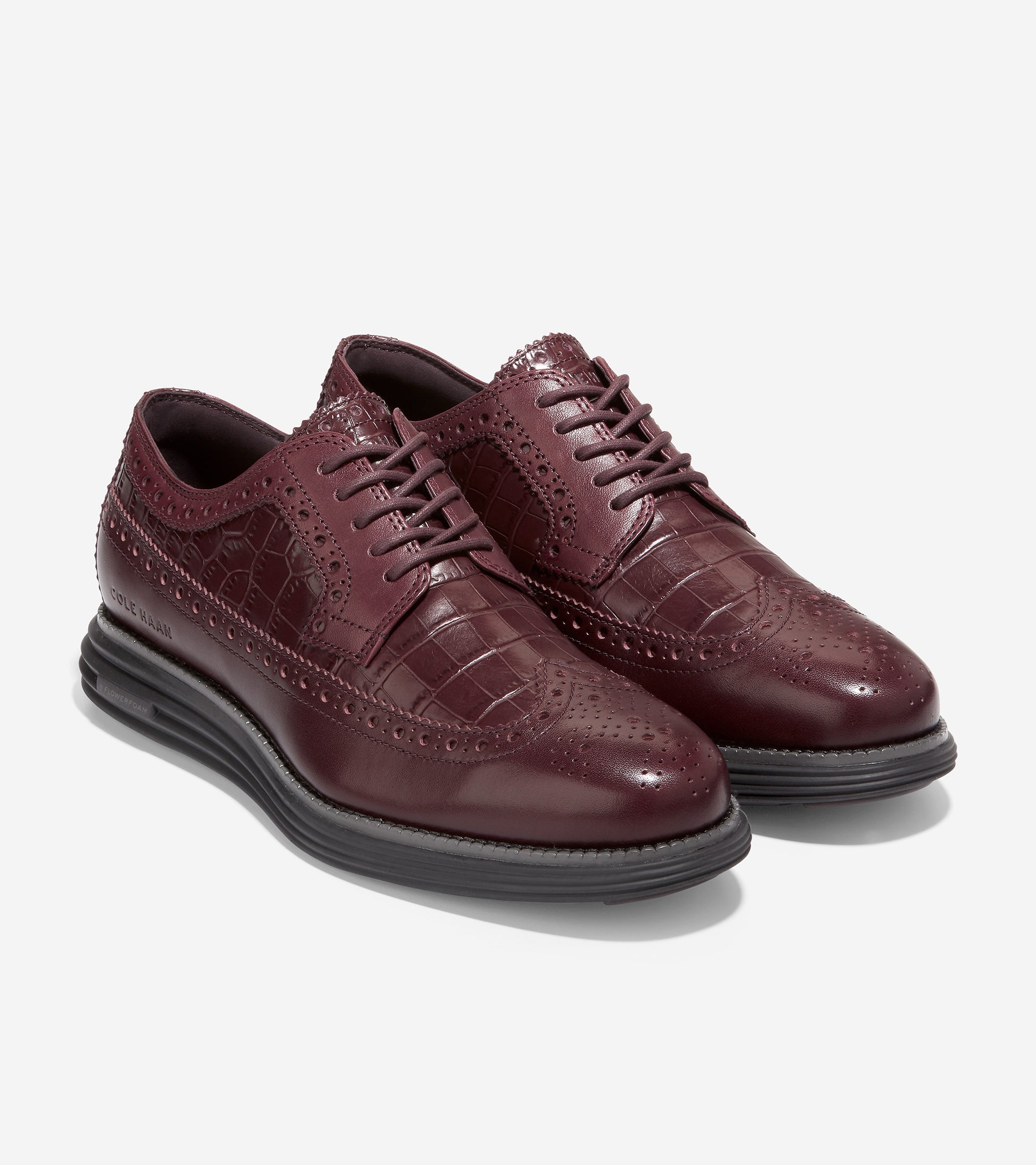 c36515-Men's ØriginalGrand Longwing Oxford-Cordovan Croc Print-Black