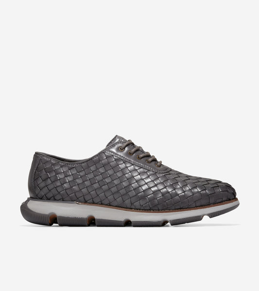 c36525-4.ZERØGRAND Hand-Woven Oxford-Pavement Leather-Titanium