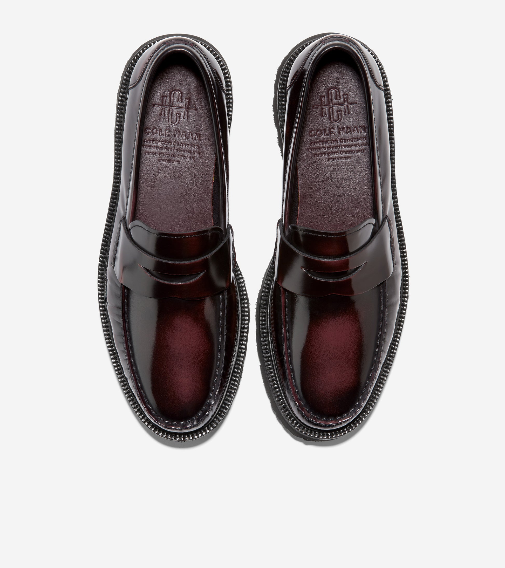 C36537-Men's American Classics Penny Loafer-Deep Burgundy-Black