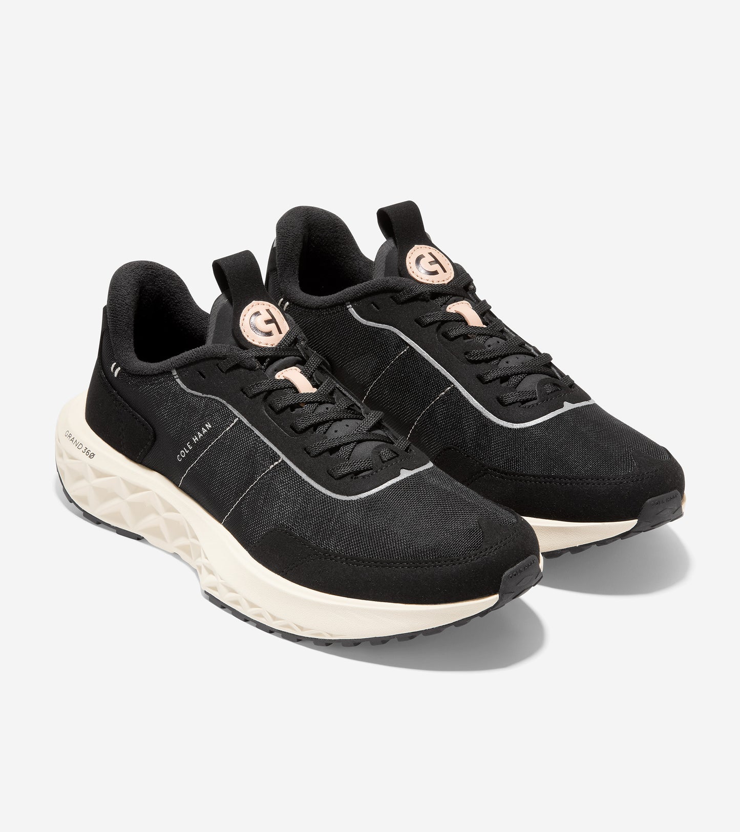 C36573-Men's ZERØGRAND Outpace 3 Running Shoe-Black-Barley Beige-Alabaster Gleam