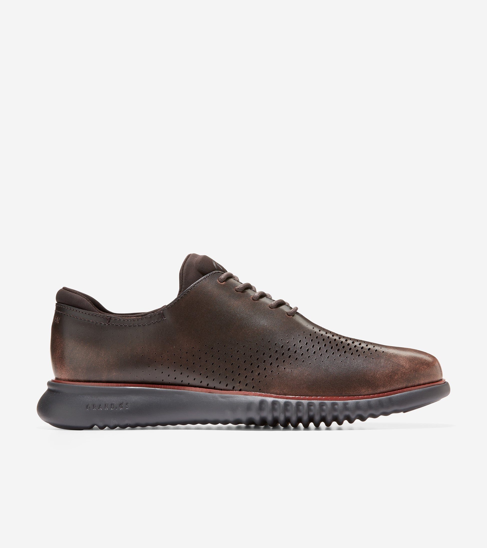 C37086-Men's 2.ZERØGRAND Lined Laser Wingtip Oxford-Dark Chocolate-Black