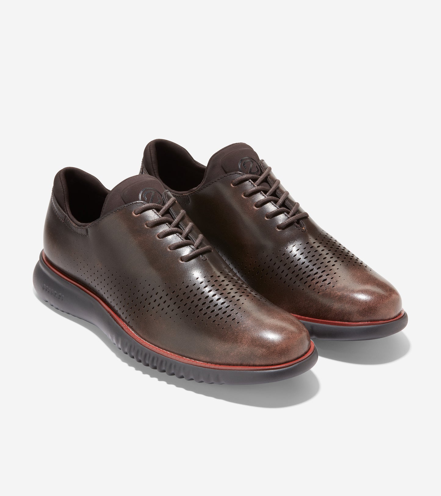 C37086-Men's 2.ZERØGRAND Lined Laser Wingtip Oxford-Dark Chocolate-Black