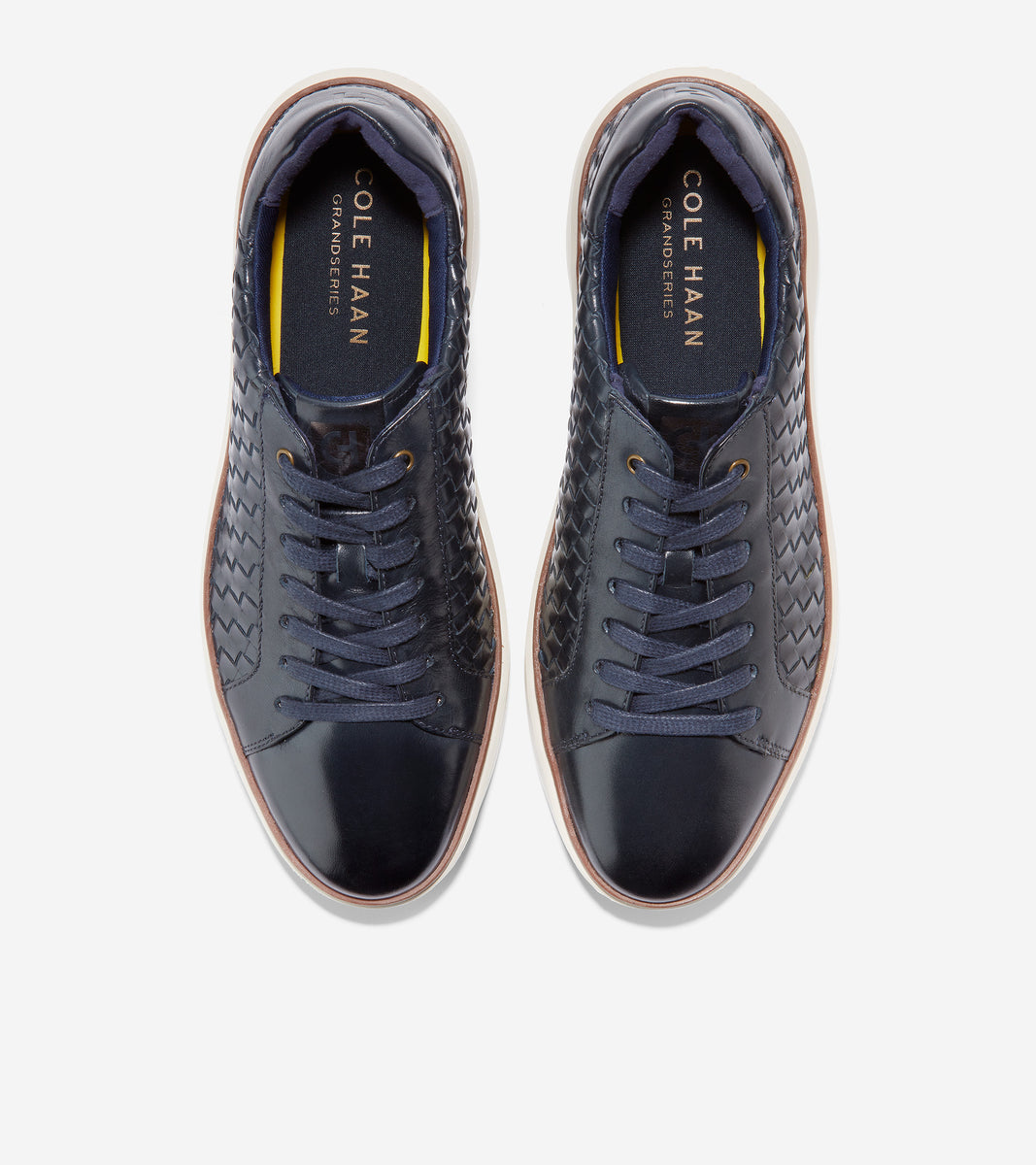 C37130-Men's GrandPrø Topspin Woven Lux Sneaker-Marine Blue-Ivory