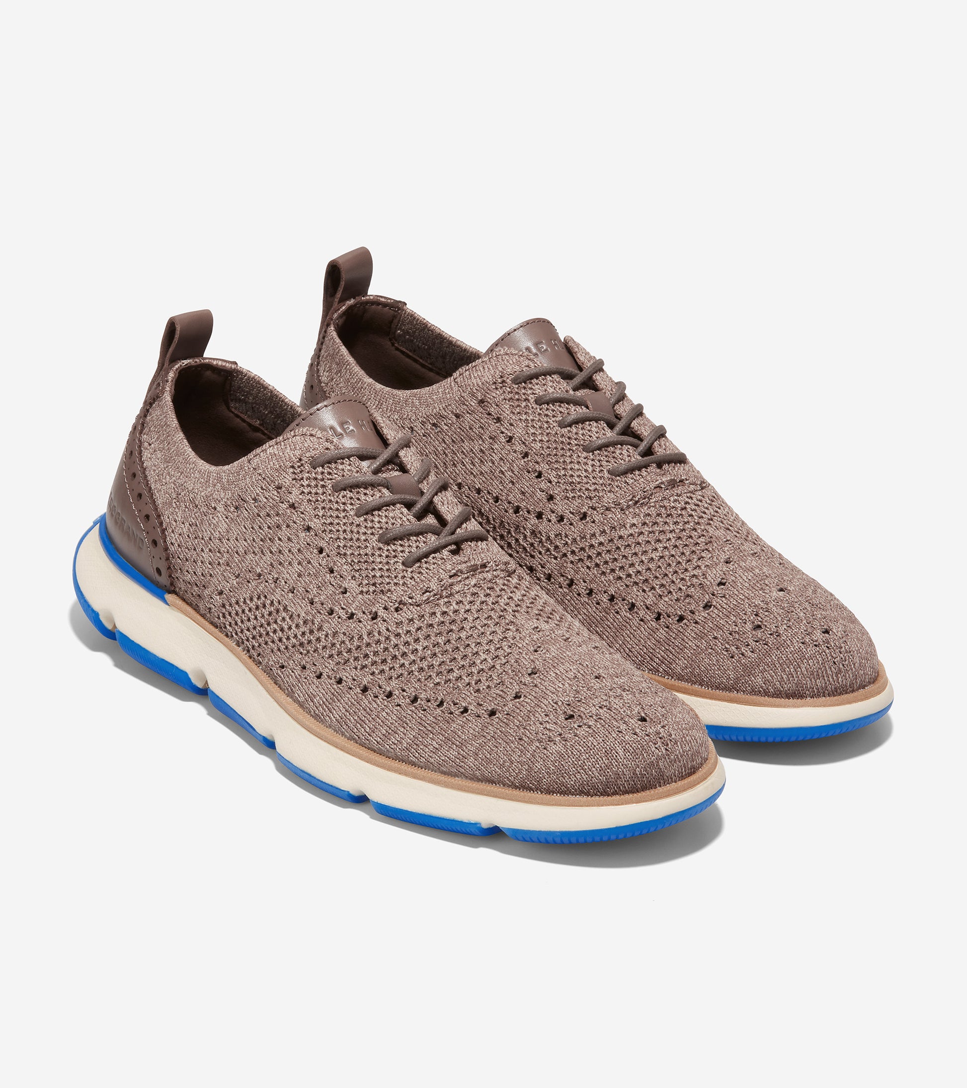 C37188-Men's 4.ZERØGRAND Oxford-Truffle-Lapis Blue Stitchlite™