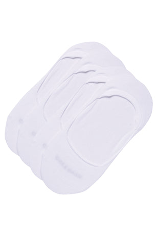 CHW201LN75004-2Pk Combed Cotton No Show Liner-White