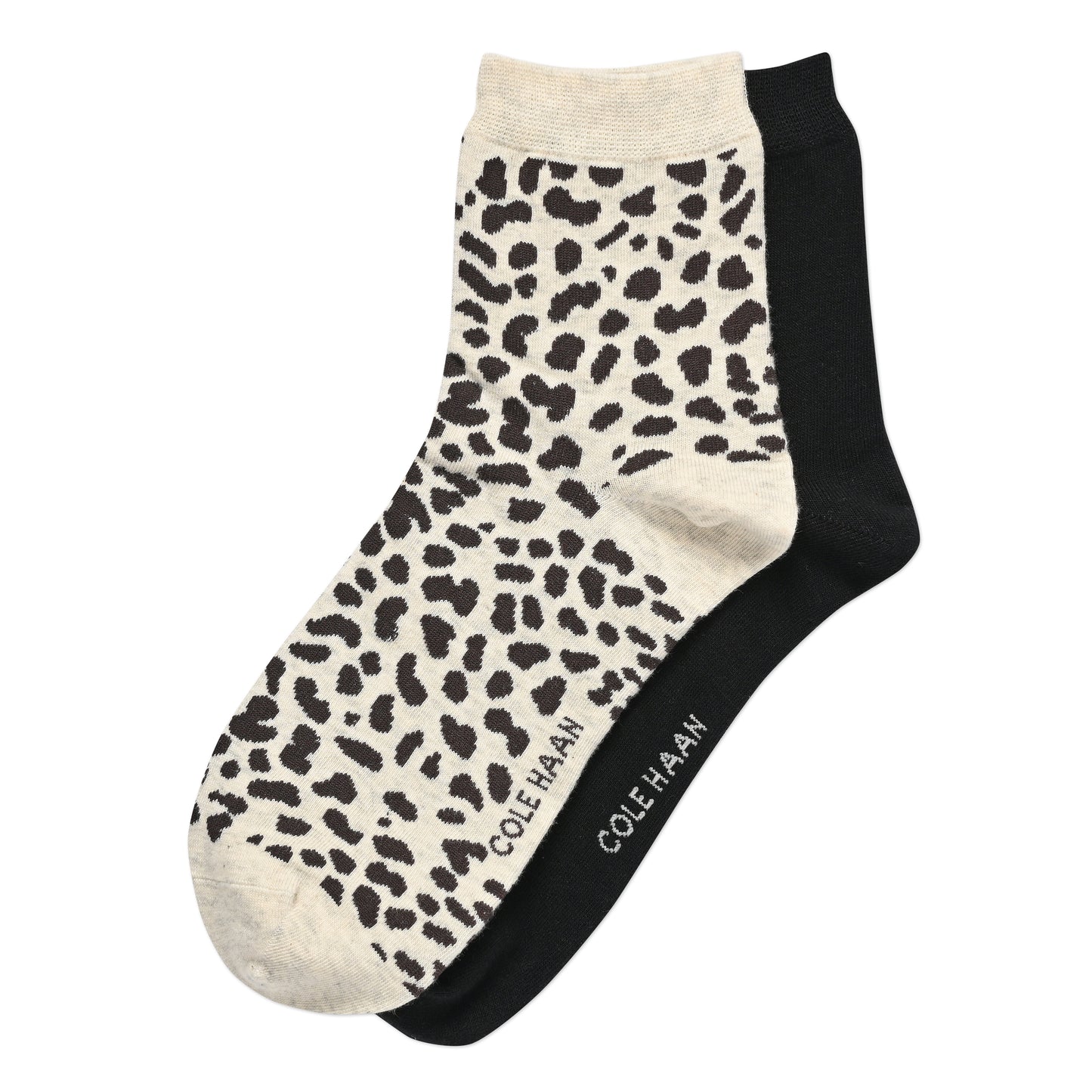 CHW213CR01003-2Pk Short Leopard Crew-Oatmeal Heather