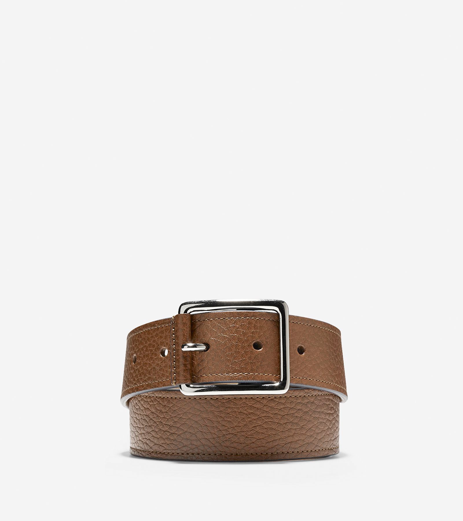 ColeHaan-35mm Pebble Leather Belt-f10144-British Tan-navy