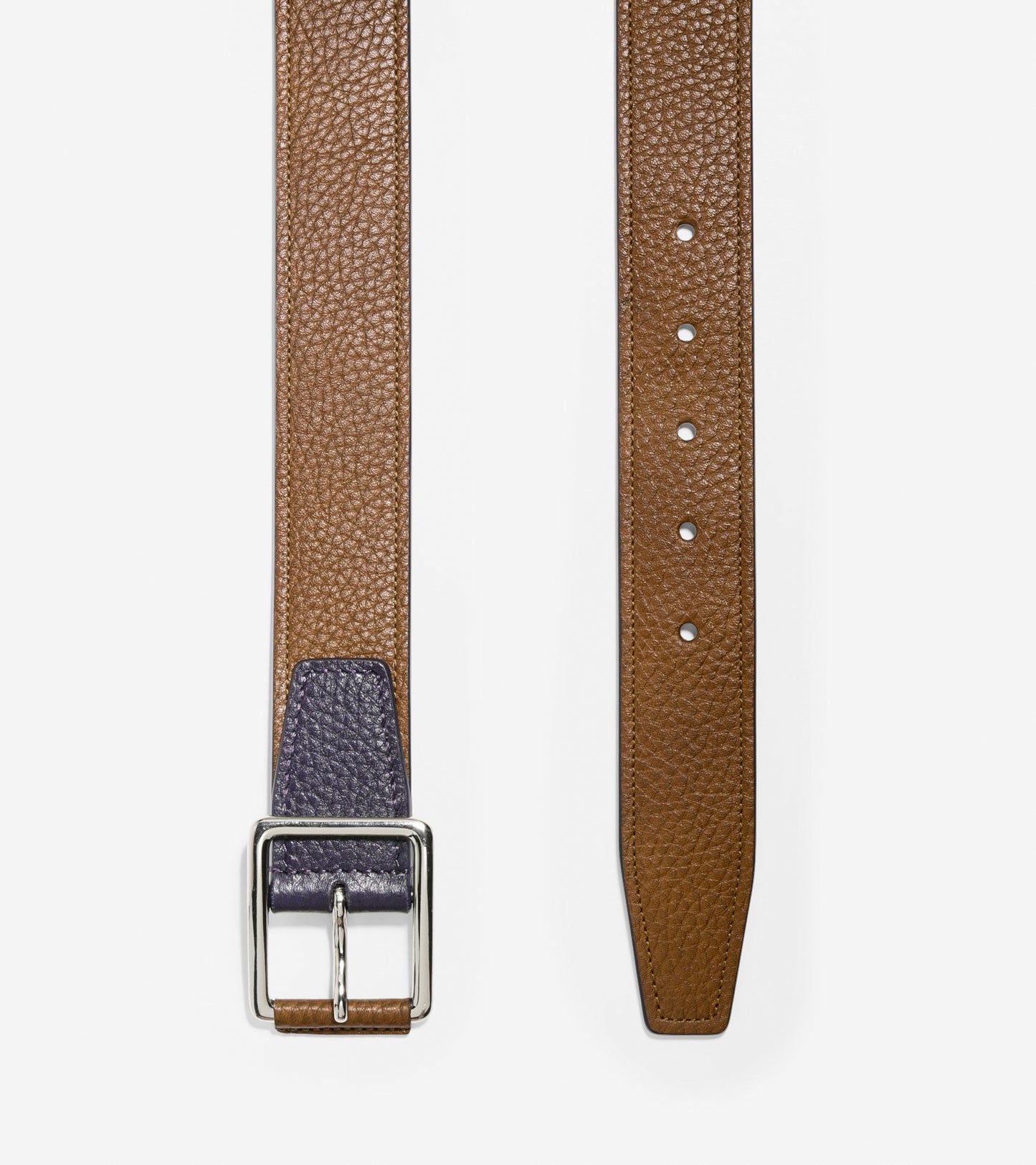 ColeHaan-35mm Pebble Leather Belt-f10144-British Tan-navy