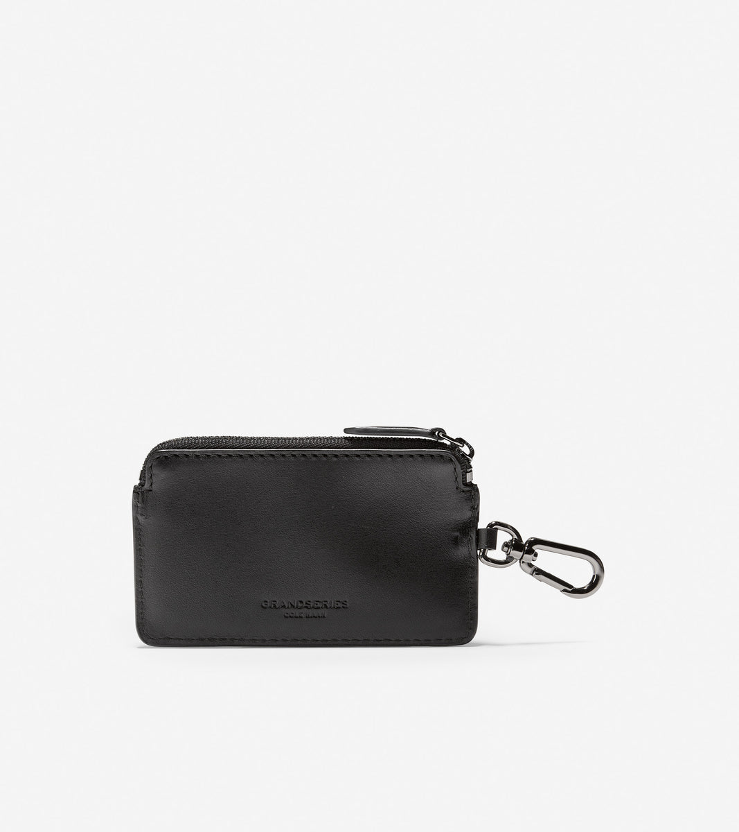 ColeHaan-GRANDSERIES Leather Zip Card Case With Key Ring-f11440-Black