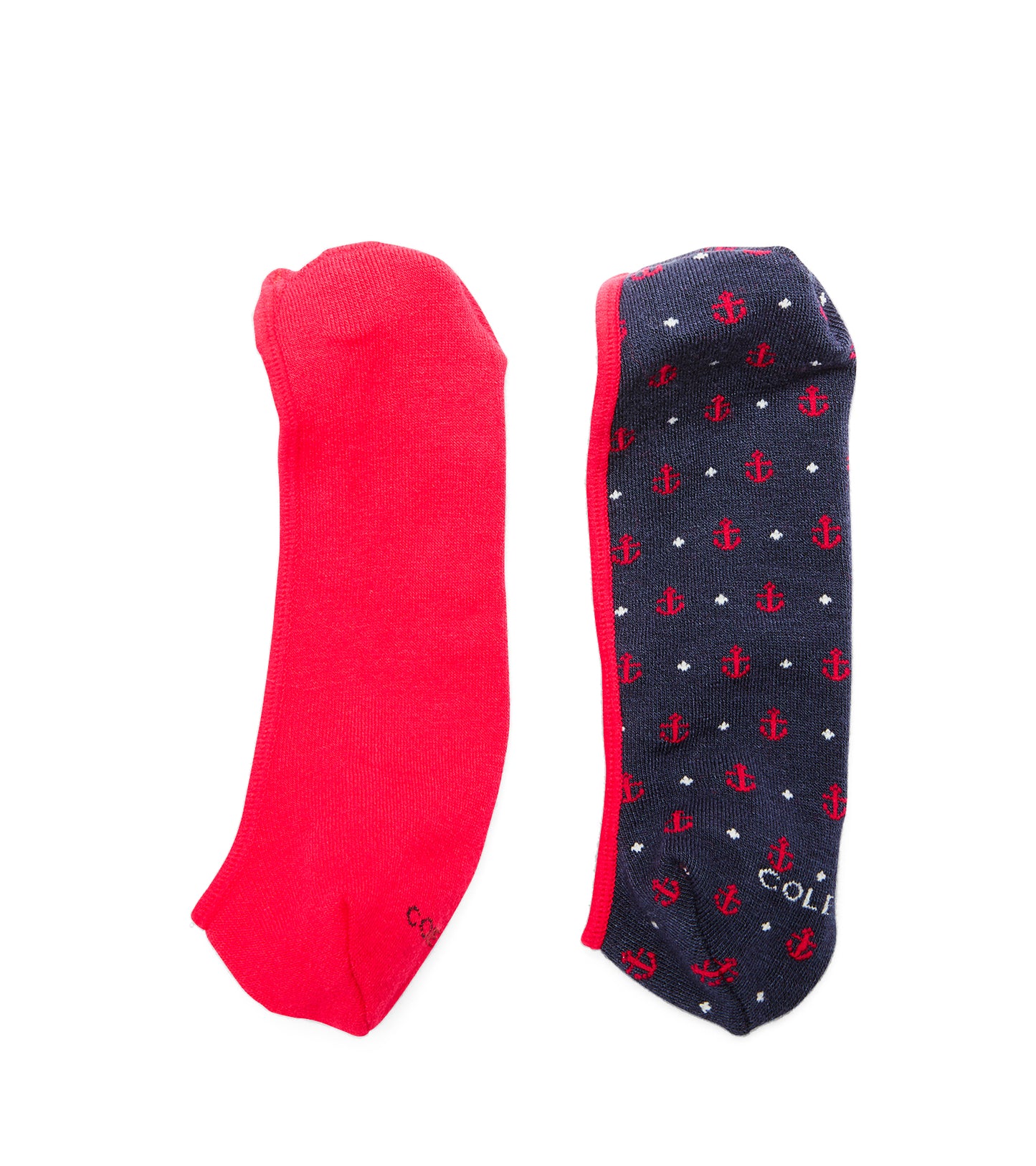 ColeHaan-Anchor Dot No-Show Socks-mw2182-Marine Blue-True Red