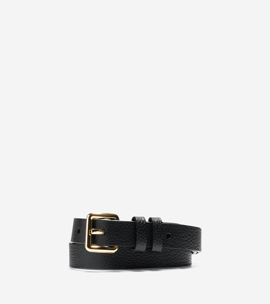 ColeHaan-Pebble Leather Belt-u00622-Black Leather