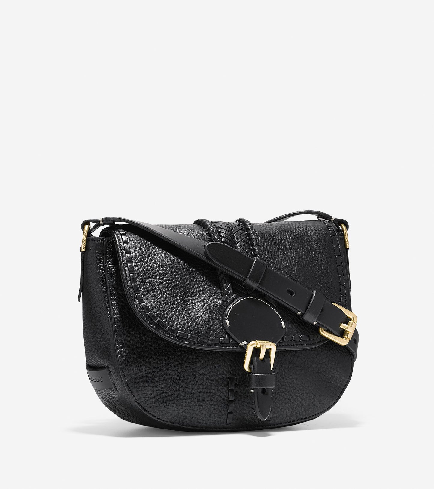 ColeHaan-Loralie Whipstitched Mini Saddle Bag-u02870-Black