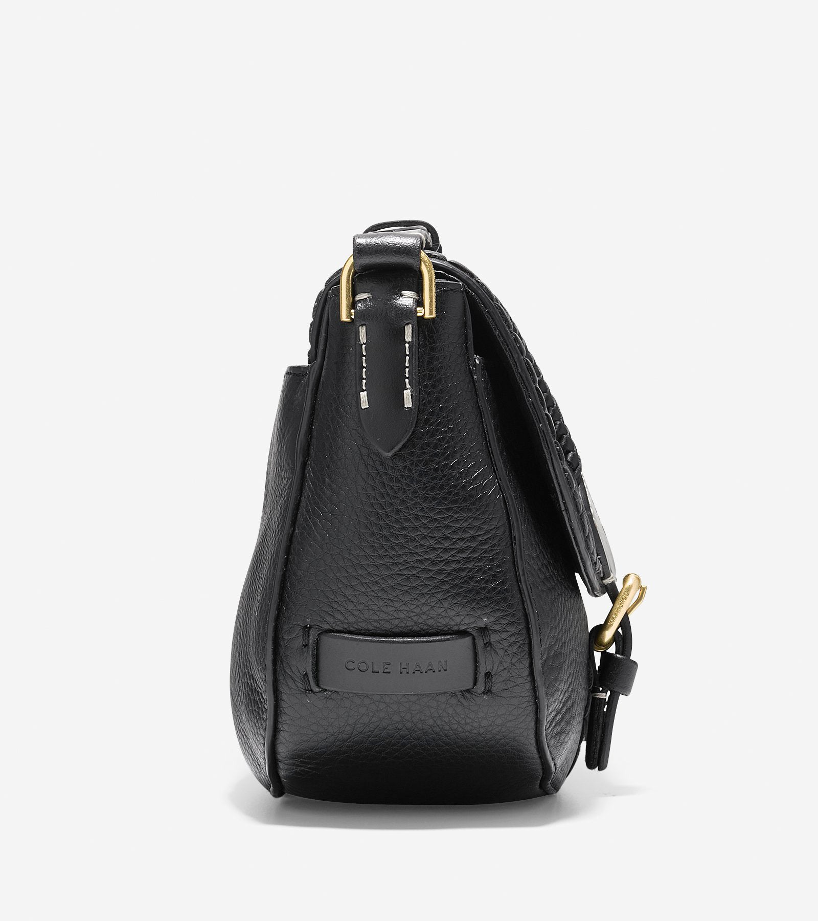 ColeHaan-Loralie Whipstitched Mini Saddle Bag-u02870-Black