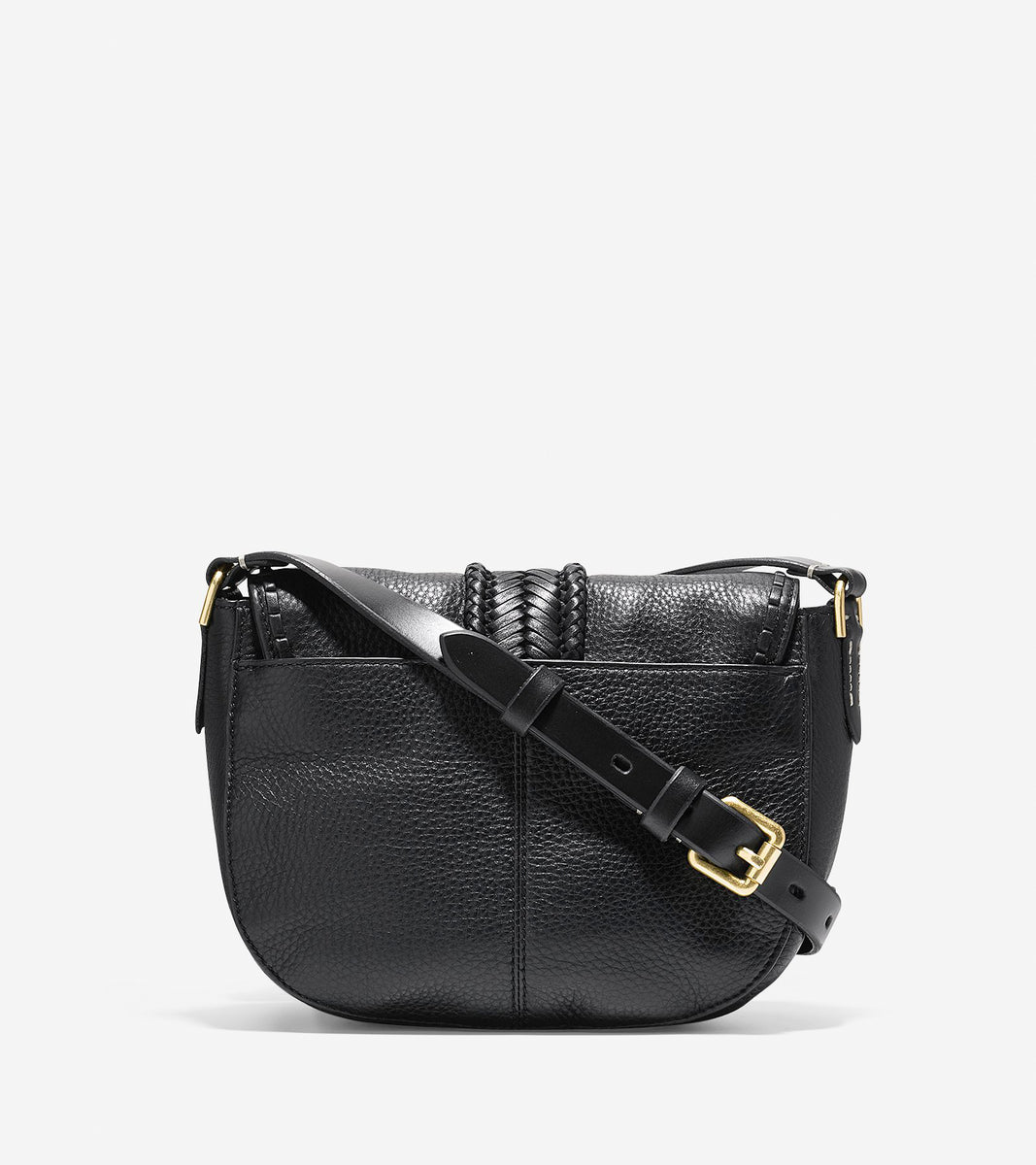 ColeHaan-Loralie Whipstitched Mini Saddle Bag-u02870-Black