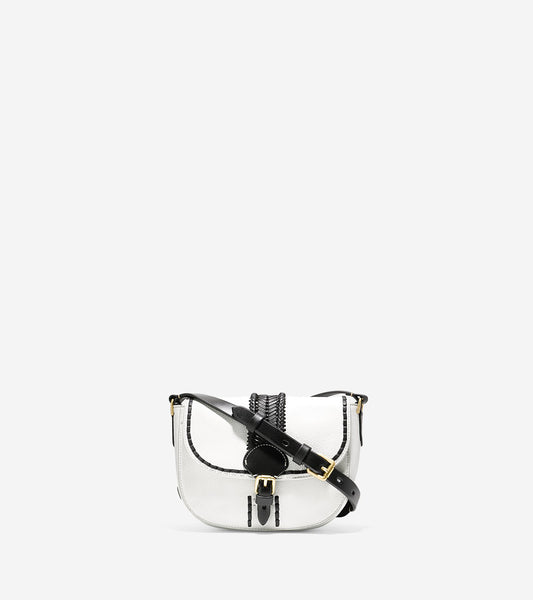 ColeHaan-Loralie Whipstitched Mini Saddle Bag-u02876-White