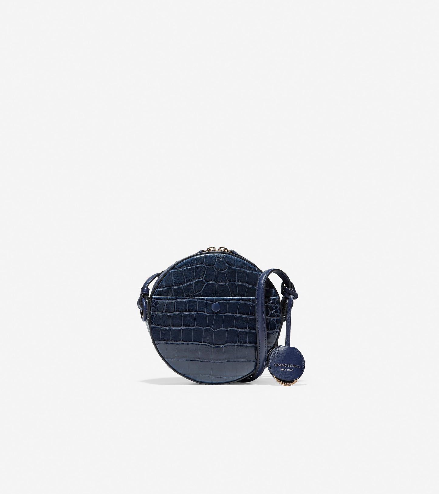 ColeHaan-Grand Ambition Circle Crossbody-u04162-Marine Blue Embossed Croc