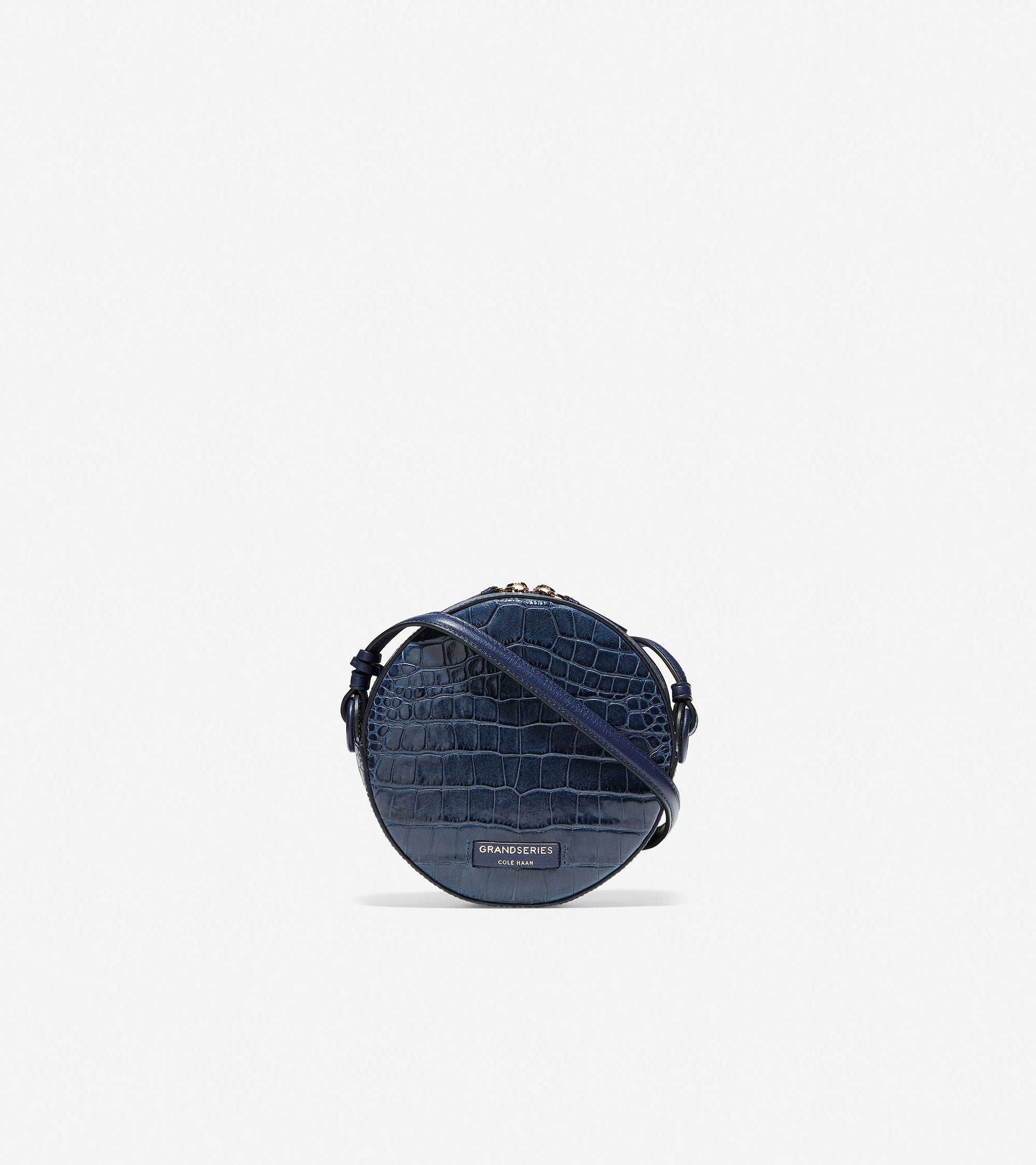 ColeHaan-Grand Ambition Circle Crossbody-u04162-Marine Blue Embossed Croc