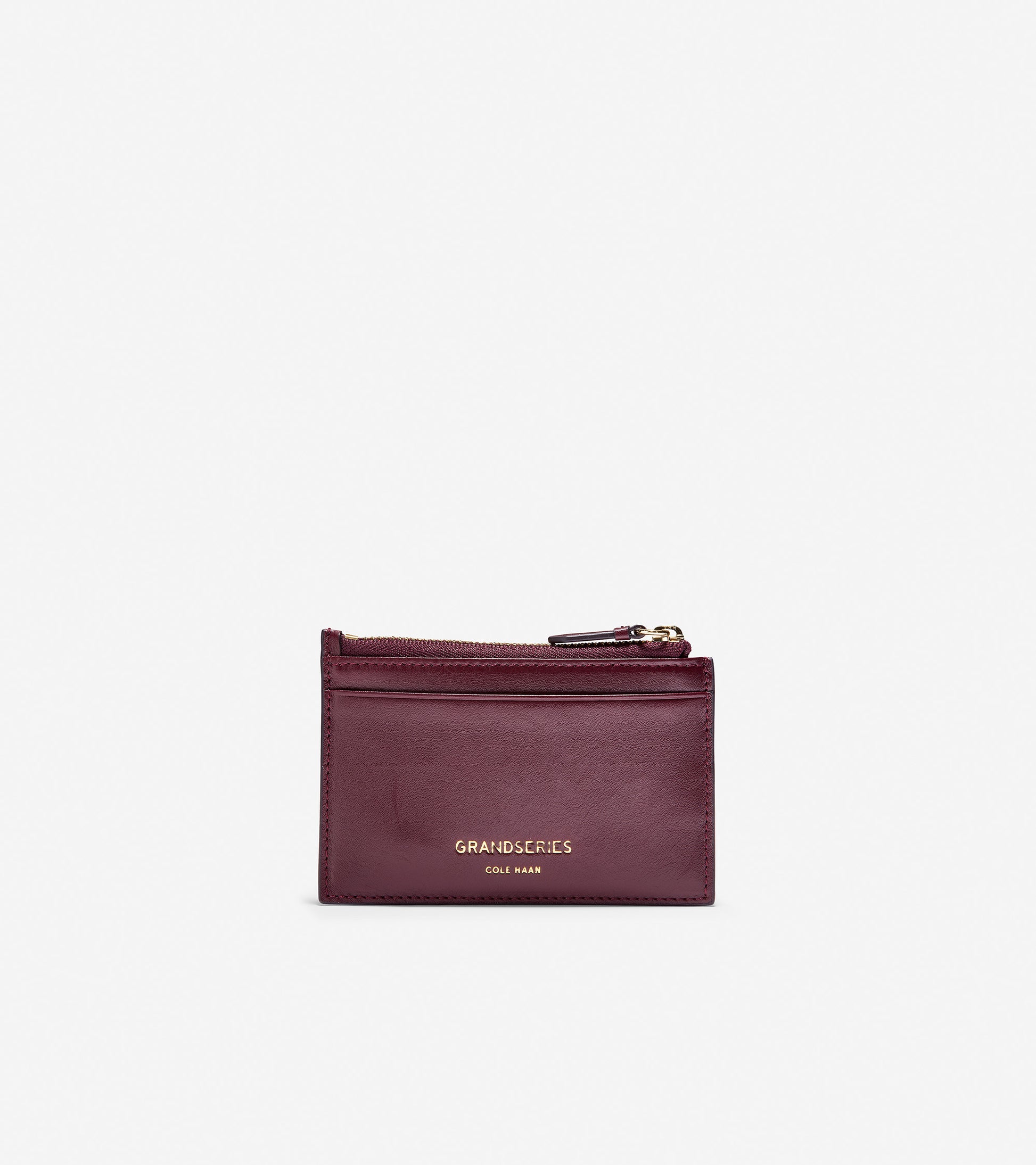 ColeHaan-GRANDSERIES Zip Card Case-u04208-Burgundy